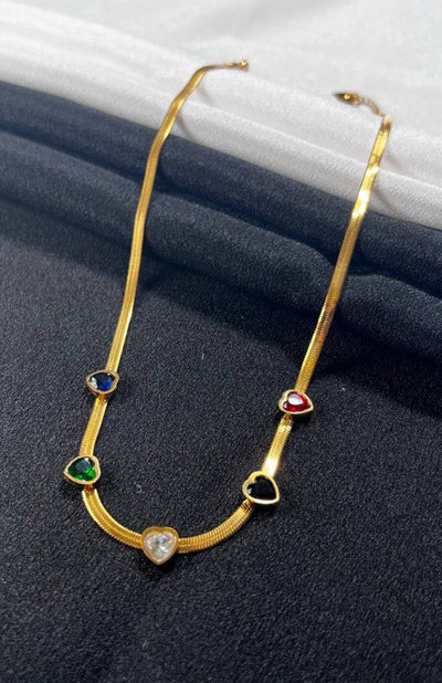 Multi Colour Heart Necklace